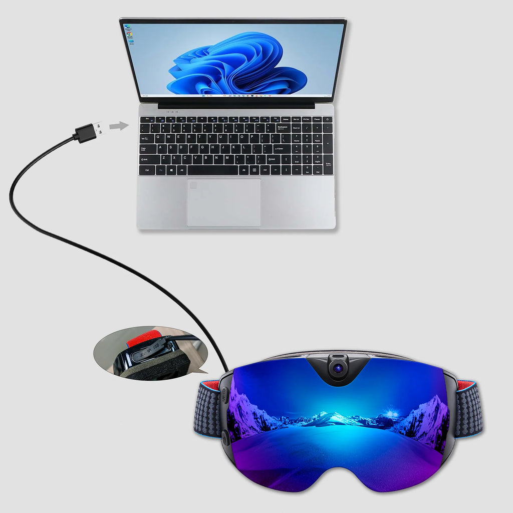 VisionAlpha  Sunshine Skyshot   Smart   Ski Goggles   with Camera   -   4K   &   24M Anti-Fog