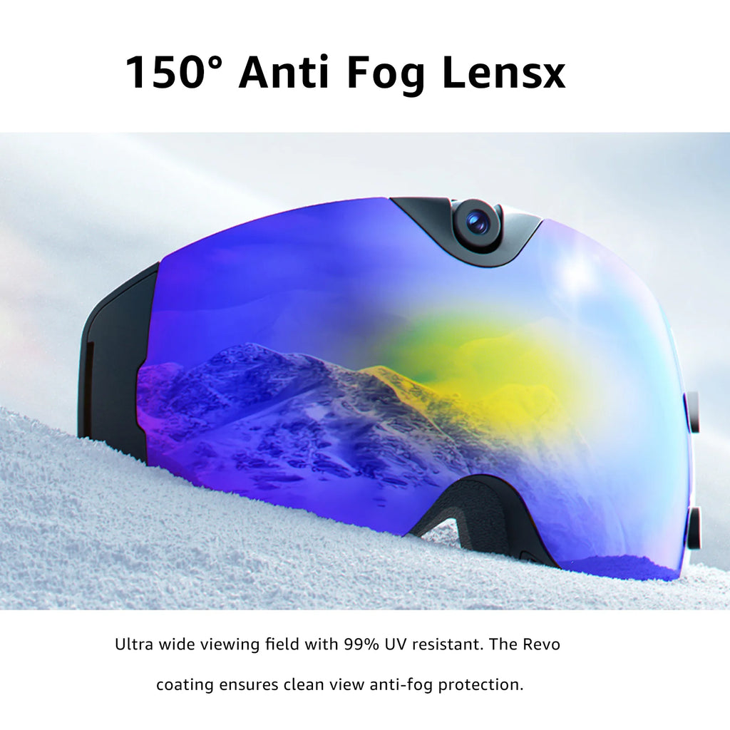 VisionAlpha  Sunshine Skyshot   Smart   Ski Goggles   with Camera   -   4K   &   24M Anti-Fog